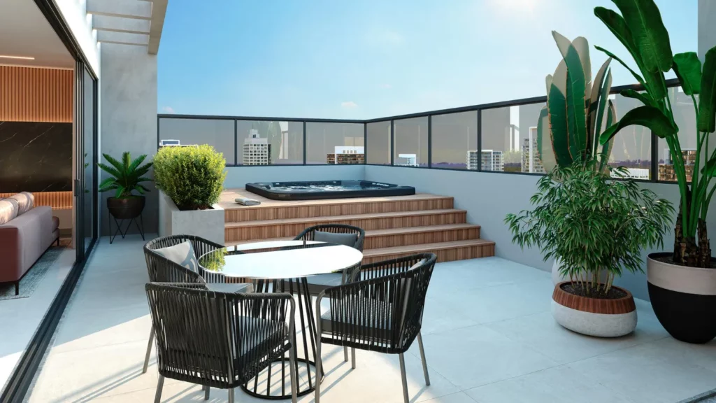 Tarasy z płyt betonowych brukowych o nieregularnych kształtach