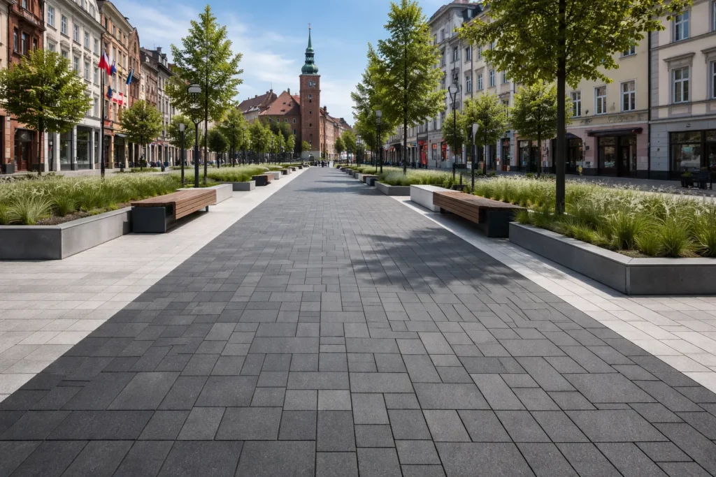 Kostka betonowa na placach miejskich