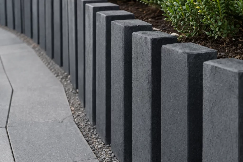 Jak ułożyć palisady betonowe na łuku