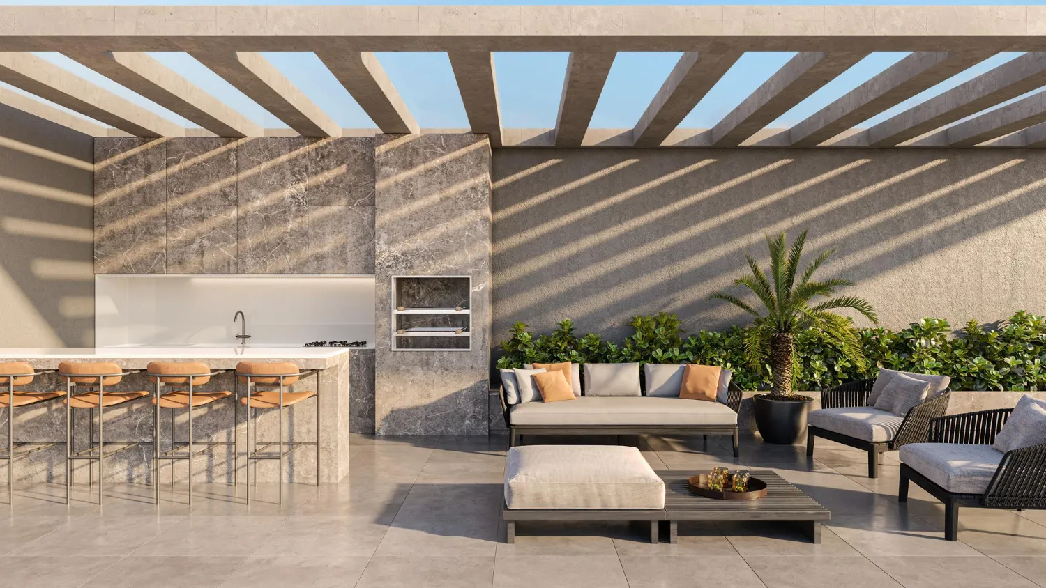 Tarasy z płyt betonowych o nieregularnych kształtach